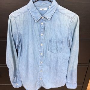 Uniqlo Denim style button down shirt